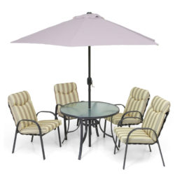 Provence 4-Seater Dining Set with 2.5m Parasol
